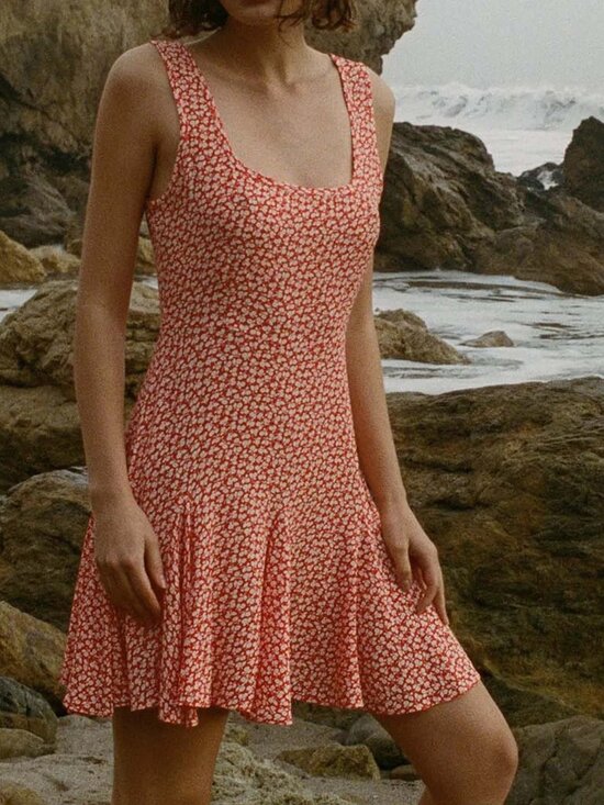 Doen Dresses & Skirts - Dôen Porto Dress in Orange Hillside Bloom